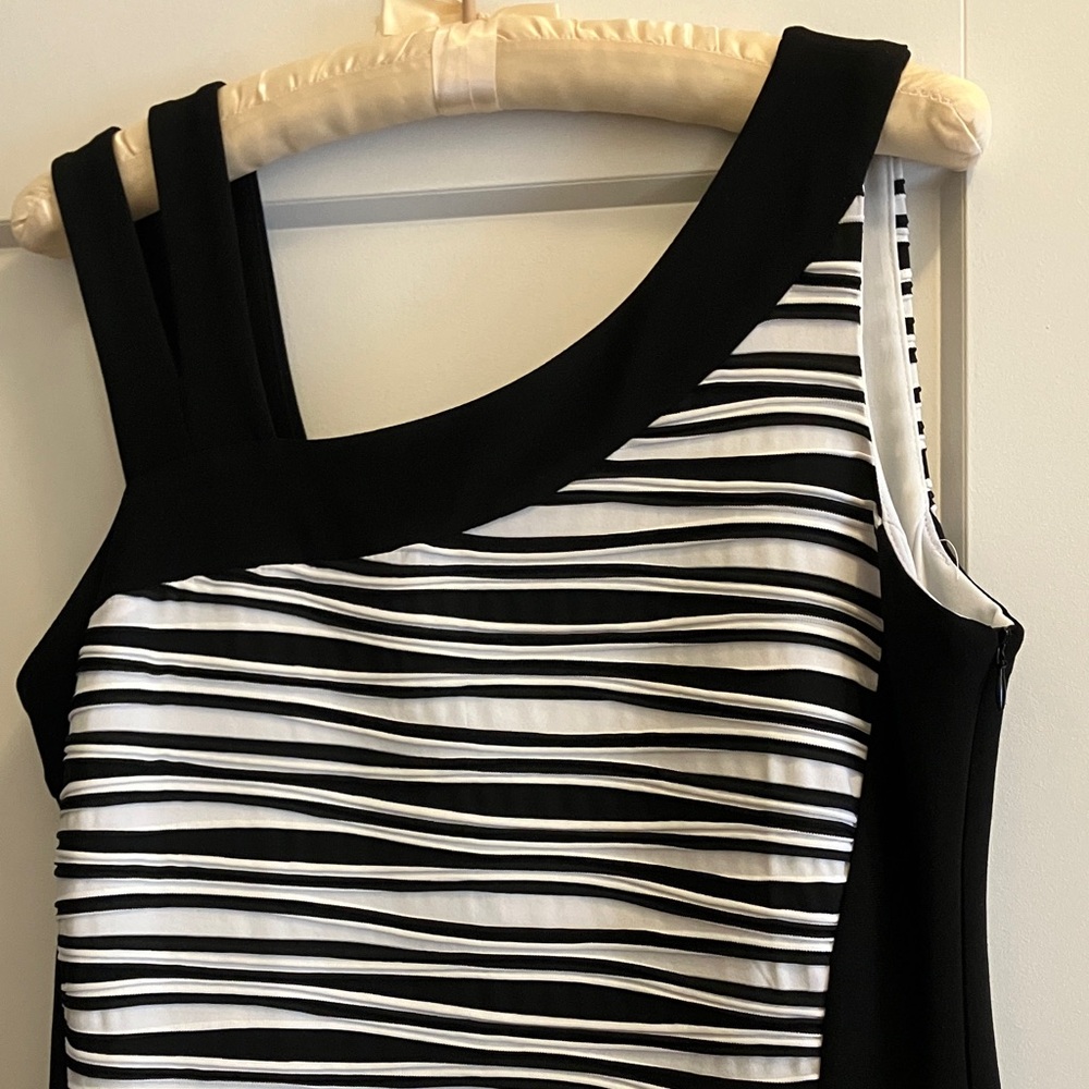 Bali One Shoulder Black and White Dress